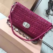 Luxury Knockoff Miu Miu Crystal Nappa Leather Shoulder Bag Rose 5BD169 VS07582