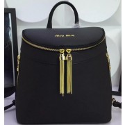 Luxury miu miu Backpack Calfskin Leather M0823 Black VS08182