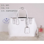 Luxury Prada Original Leather Tote Bags BR5071 White VS09581