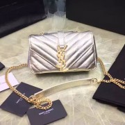 Mini Monogram Saint Laurent Chain Wallet in Gold Metallic Leather 399289 VS02098
