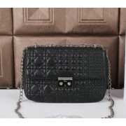 MISS DIOR Shoulder Bag Lambskin Leather D6066 Black VS02139