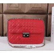 MISS DIOR Shoulder Bag Lambskin Leather D6066 Red VS09612