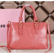 miu miu Bright Leather Tote Bag 88111 Pink VS00465