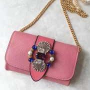 Miu Miu Crystal Goat Leather Shoulder Bag Pink 5BH017 VS06506