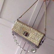 Miu Miu Crystal Nappa Leather Shoulder Bag Gold & Silver 5BD233 VS05642