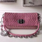 Miu Miu Crystal Nappa Leather Shoulder Bag Pink 5BD233 VS05852