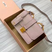 Miu Miu Goat Leather Shoulder Bag Grey 5BH609 VS00517