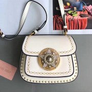 Miu Miu Goat Leather Shoulder Bag White 5BD030 VS00262
