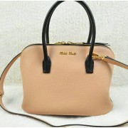 miu miu Madras Goat Leather Top Handle Bag RL0097 Beige VS05491