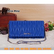 miu miu Matelasse Leather Flap Shoulder Bag BL089 Royal VS05496