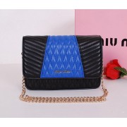 miu miu Matelasse Leather Flap Shoulder Bag BL6557 Blue VS02064