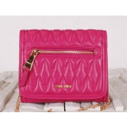 miu miu Matelasse Leather Flap Shoulder Bags BL0530 Rose VS02948