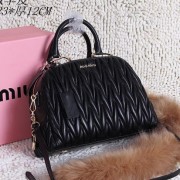 miu miu Matelasse Nappa Leather Top-handle Bag M1020 Black VS07338