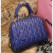 miu miu Matelasse Nappa Leather Top-handle Bag M68062 Royal VS05816