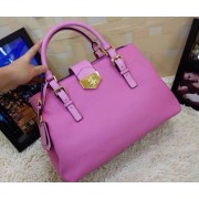 Newest Prada Original Calfskin Leather Tote BN8019 in Peach Fug VS04494