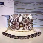 Prada Arcade Python Leather Shoulder Bag 1BD030 VS02561