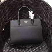 Prada Bibliotheque Saffiano Leather Bag Black and Red 1BA049 VS05289
