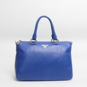 Prada BL0778 Vitello Daino Top Handle Bag in Blue XZ VS05628