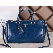 Prada Bright Leather Boston Bag BN6260 Blue VS08815