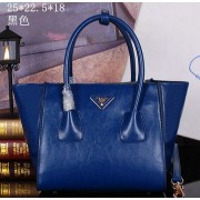 Prada Bright Leather Tote Bag BN2625 Royal VS09704