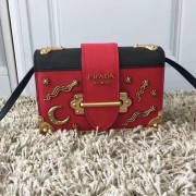 Prada Cahier Bag Red with Star and Moon Appliques 1BD057 VS08970
