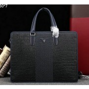 PRADA Calfskin Leather Business Briefcase 51081 Black VS09028