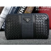 Prada Calfskin Leather Clutch P50791 Black VS08408
