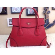 Prada Calfskin Leather Top Handle Bag in Red Fug VS06380