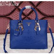 Prada Calfskin Leather Tote Bag BN2645 Blue VS03799