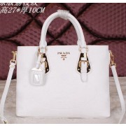 Prada Calfskin Leather Tote Bag BN2645 White VS03239