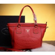 Prada Calfskin Leather Tote Bag BN3814 Red VS08093