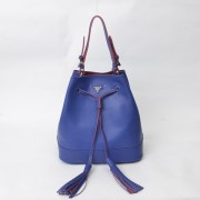 Prada Drawstring Pouch Nero Bag BR5069 in Blue Original Calfskin Burnished Leather XZ VS07424