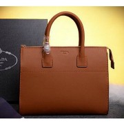 PRADA Grainy Leather Business Briefcase BN2699 Wheat VS02087