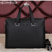 Prada Grainy Leather Business Briefcase G8802 Black VS01694