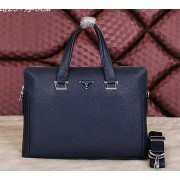 Prada Grainy Leather Business Briefcase G8802 Royal VS08687
