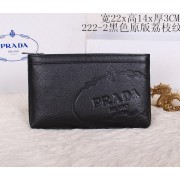 Prada Grainy Leather Clutch P2222 Black VS09482