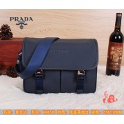 Prada Grainy Leather Messenger Bag VA0769 Royal VS09469
