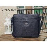 PRADA Grainy Leather Messenger Bag VA0797 Dark Blue VS02041