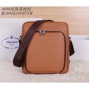 PRADA Grainy Leather Messenger Bag VA6688 Wheat VS01069