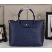 Prada Grainy Leather Tote Bag BN2603 Royal VS05370