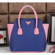 Prada Grainy Leather Tote Bags BN2753 Blue VS00172
