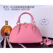 PRADA Litchi Leather Top Handle Bag BN0123 Pink VS08425