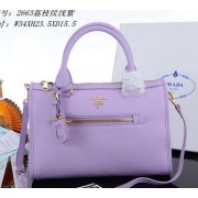 Prada Litchi Leather Top Handle Bags PBL2663 Lavender VS03272