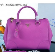 PRADA Litchi Leather Tote Bag PBN2324 Rosy VS03852