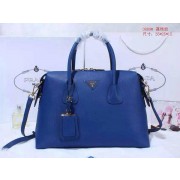 Prada Litchi Leather Two-Handle Bag BN0889 Blue VS02726