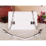 Prada Lux Calf Leather Flap Bag BT0992 White VS07634