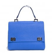 Prada Lux Double Satchel Bag BN2796 in Blue Original Clemence Leather XZ VS04132