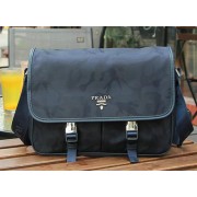 Prada Nylon Fabric Messenger Bag VA0768 Royal VS09874