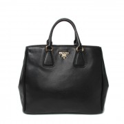 Prada Original Grained Calfskin Leather Tote Bag BN2423 in Black XZ VS00444