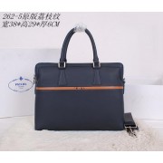 Prada Original Grainy Leather Briefcase P2625 Blue VS01405